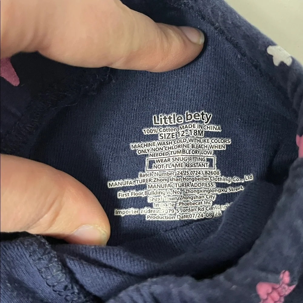 Set of 2 Little Bety 12-18M Matching Outfits Unicorn and Cat Patterned Set